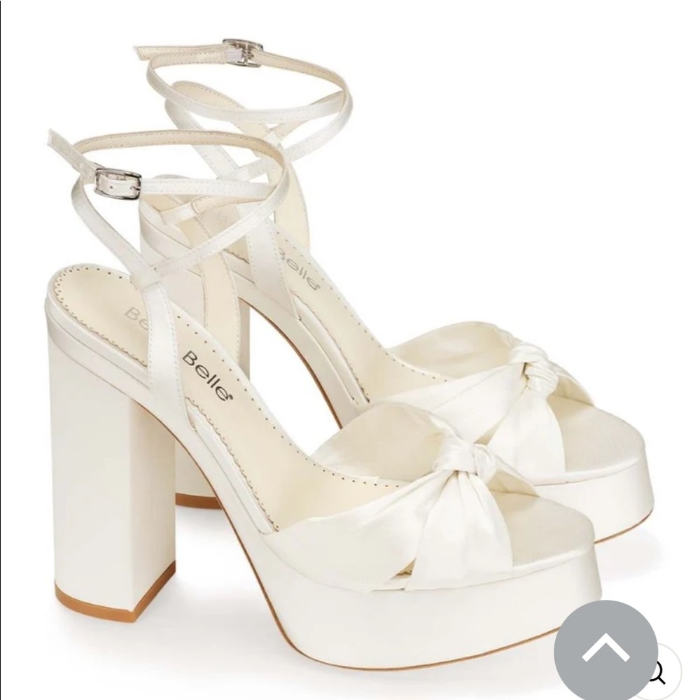 Bella Belle SERAFINA 5 Inch Ivory Platform Heel Sandals